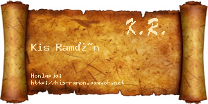 Kis Ramón névjegykártya